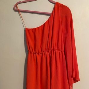 Lush one shoulder orange dress